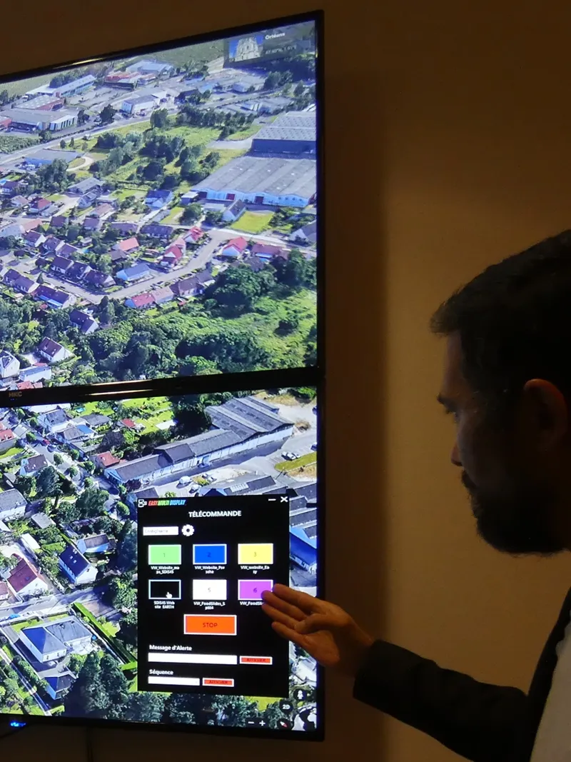Écran tactile de Scénario Panorama affichant les vignettes de scénarios