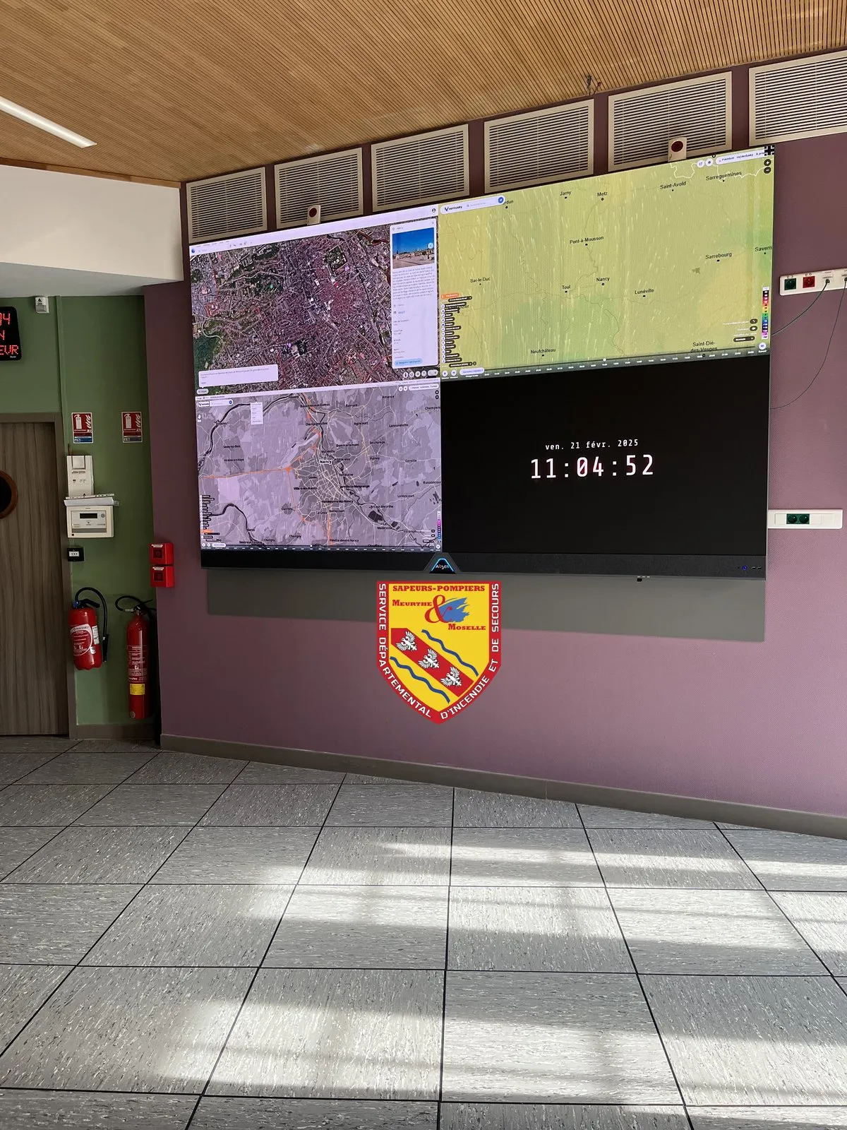 Ściana wideo LED Straży 54 (Meurthe-et-Moselle) sterowana przez Easy Multi Display