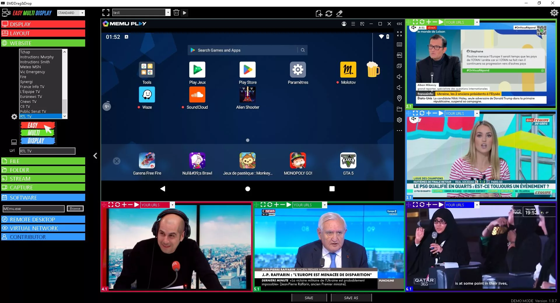 Afficher vos applications Android sur un mur d'images EMD pour salle de commandement SDIS