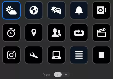 Écran d'accueil du Stream Deck configuré pour la télécommande EMDRC