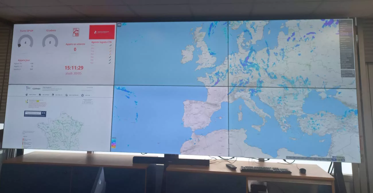 Ściana wideo 4K z zewnętrznymi źródłami HDMI dla centrum dowodzenia straży pożarnej