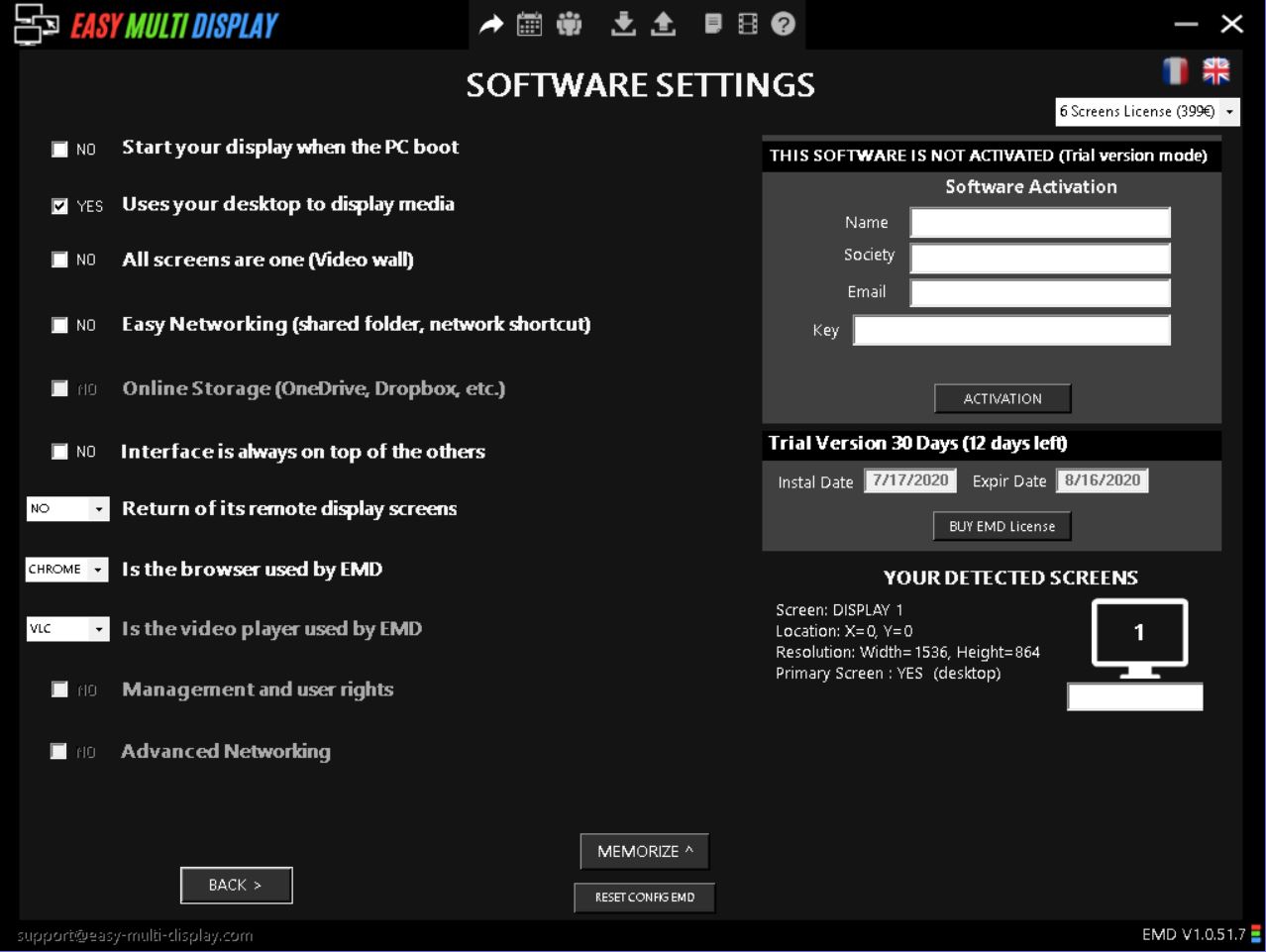 EASY MULTI DISPLAY Software Setting