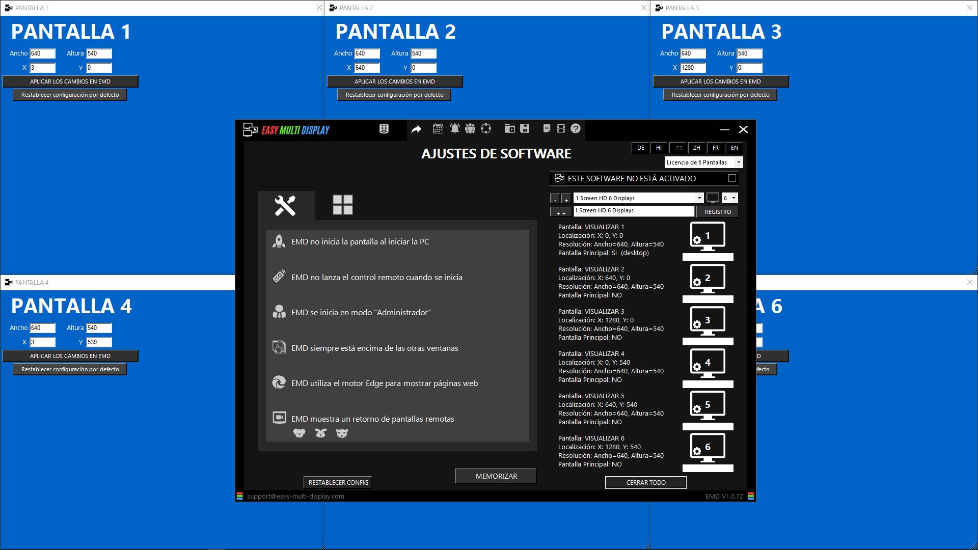 Foto e çastit Softueri i lajmeve spanjolle, sinjalistikë dixhitale dhe mur video