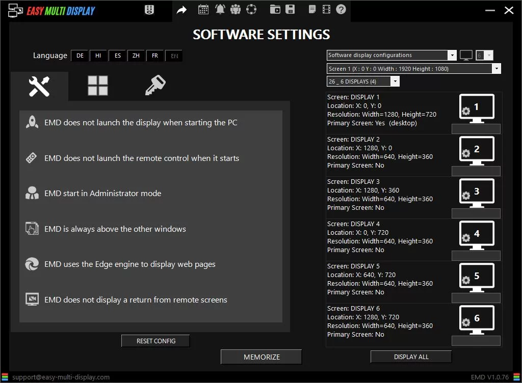 EASY MULTI DISPLAY Software Setting